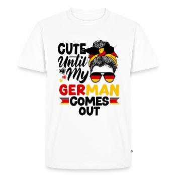 Allemand Allemagne Drapeau allemand mignon jusqu’à mon allemand - T-shirt Premium bio Homme - blanc - Devant - Nico (187cm)