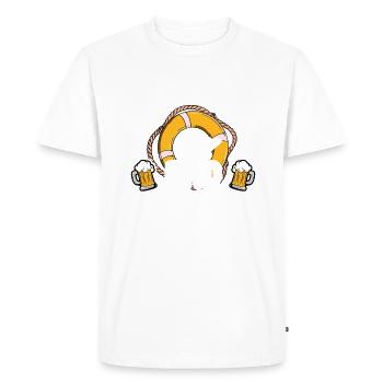 Croisière Croisière Vacances Bière - T-shirt Premium bio Homme - blanc - Devant - Nico (187cm)