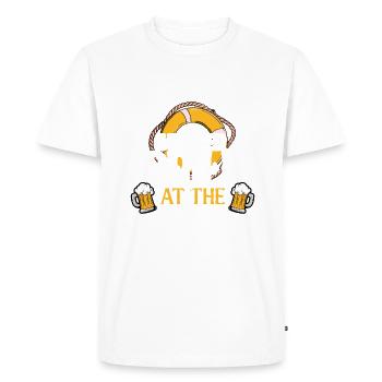 Croisière Croisière Vacances Buveur de bière - T-shirt Premium bio Homme - blanc - Devant - Nico (187cm)