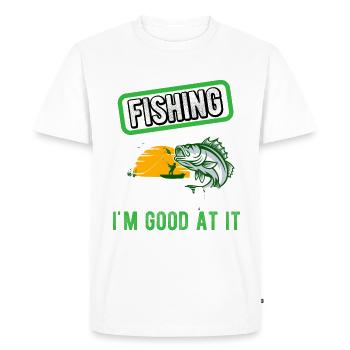 Angler Hobby Angler Fischer - Men's Premium Organic T-Shirt - white - Front - Nico (187cm)