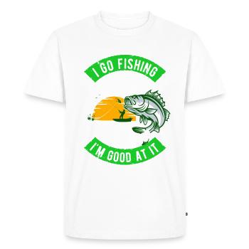 Angler Hobby Angler Fischer - Men's Premium Organic T-Shirt - white - Front - Nico (187cm)