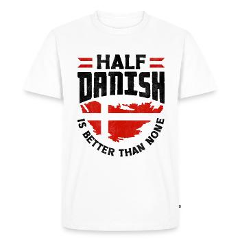 Danemark drapeau danois moitié danois est mieux que - T-shirt Premium bio Homme - blanc - Devant - Nico (187cm)