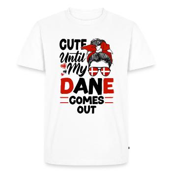 Danemark drapeau danois mignon jusqu’à ce que mon danois sorte - T-shirt Premium bio Homme - blanc - Devant - Nico (187cm)