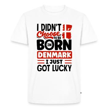 Danemark Drapeau Je viens d’avoir de la chance - T-shirt Premium bio Homme - blanc - Devant - Nico (187cm)