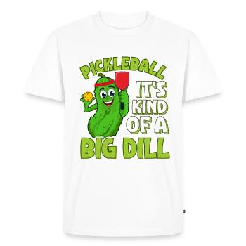 Drôle d’amoureux du concombre Pickleball - T-shirt Premium bio Homme - blanc - Devant - Nico (187cm)