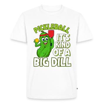 Drôle d’amoureux du concombre Pickleball - T-shirt Premium bio Homme - blanc - Devant - Nico (187cm)