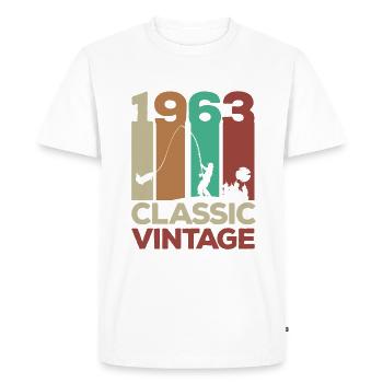 1963 60e anniversaire Vintage Rétro - T-shirt Premium bio Homme - blanc - Devant - Nico (187cm)