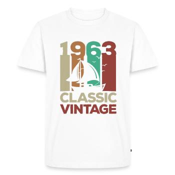 1963 Classic vintage sailing 60th birthday - Men's Premium Organic T-Shirt - white - Front - Nico (187cm)