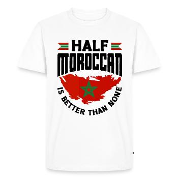 Morocco Moroccan Flag Half Moroccan Is Better - Men's Premium Organic T-Shirt - white - Front - Nico (187cm)