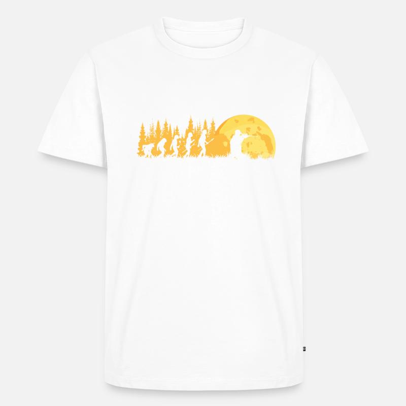 Jäger Hirschjäger Evolution Jagd - Männer Premium Bio T-Shirt - Weiß