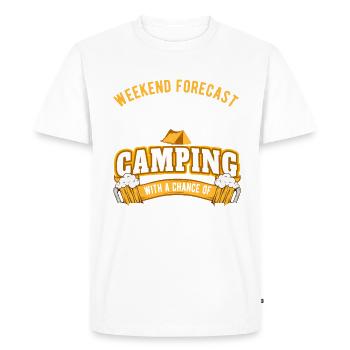 Prévisions de week-end camping avec une chance de - T-shirt Premium bio Homme - blanc - Devant - Nico (187cm)