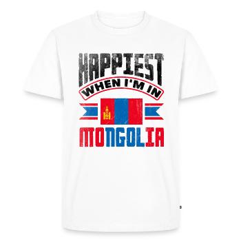 Mongolie Mongolie Citation du drapeau mongol - T-shirt Premium bio Homme - blanc - Devant - Nico (187cm)