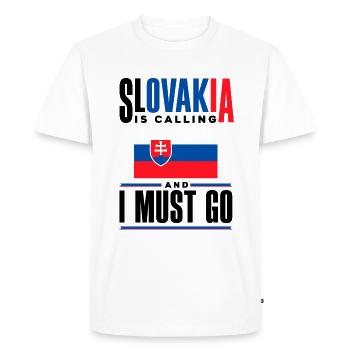Slovaquie slovaque Citation du drapeau slovaque - T-shirt Premium bio Homme - blanc - Devant - Nico (187cm)