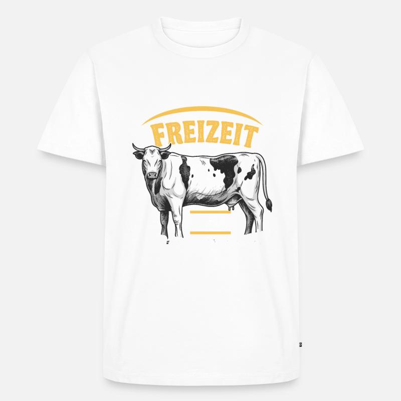 Landwirt Milchbauer Kuhbauer Spruch - Männer Premium Bio T-Shirt - Weiß