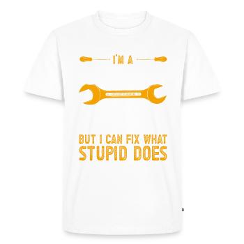 Mécanicien Atelier de mécanique automobile - T-shirt Premium bio Homme - blanc - Devant - Nico (187cm)
