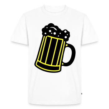 Chope de bière symbole de bière Cheers - T-shirt Premium bio Homme - blanc - Devant - Nico (187cm)
