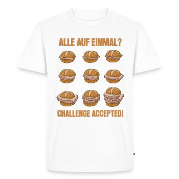 Leberkäse Challenge Bayrisch Leberkässemmel - Männer Premium Bio T-Shirt - Weiß - Vorne - Nico (187cm)