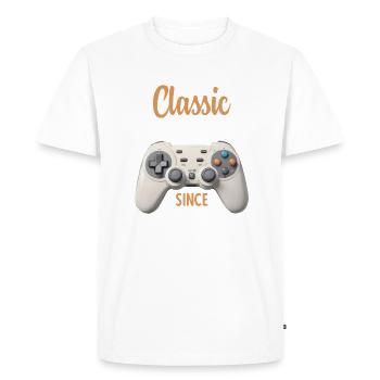 Jeu vidéo 20e anniversaire 2004 Classic Gamer - T-shirt Premium bio Homme - blanc - Devant - Nico (187cm)