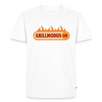 Grilling and Beer Grillmeister Grill Saying BBQ - Men's Premium Organic T-Shirt - white - Front - Nico (187cm)