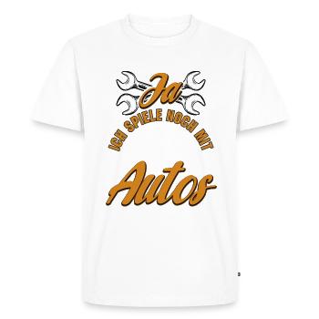 Mécanicien automobile Mécatronicien automobile Mécanicien - T-shirt Premium bio Homme - blanc - Devant - Nico (187cm)