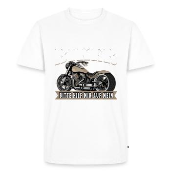 75 Birthday 1949 Motorcyclist Motorcycle - Men's Premium Organic T-Shirt - white - Front - Nico (187cm)
