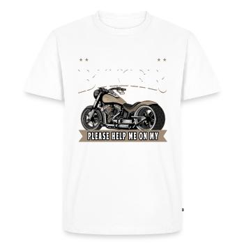 35. Biker Birthday Gifts Vintage Motorcycle - Men's Premium Organic T-Shirt - white - Front - Nico (187cm)