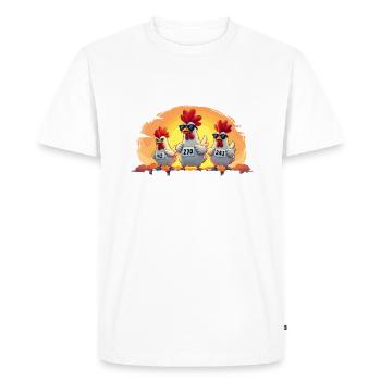 Femmes Filles Poulet Course Équipe Jogging Course - T-shirt Premium bio Homme - blanc - Devant - Nico (187cm)