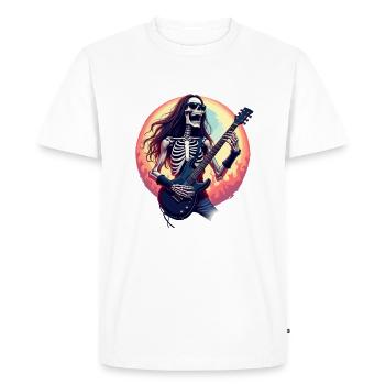 Heavy Metal Skeleton Sunglasses Headphones in Pop - Men's Premium Organic T-Shirt - white - Front - Nico (187cm)