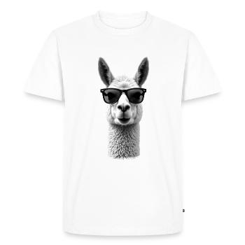 Lunettes de soleil en alpaga motif animalier Art Alpaga - T-shirt Premium bio Homme - blanc - Devant - Nico (187cm)