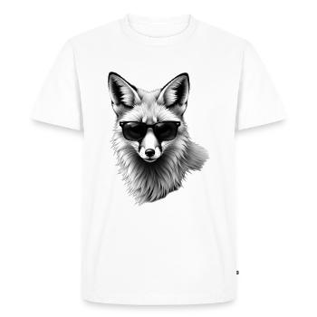 Lunettes de soleil renard motif animal renard amour renard - T-shirt Premium bio Homme - blanc - Devant - Nico (187cm)