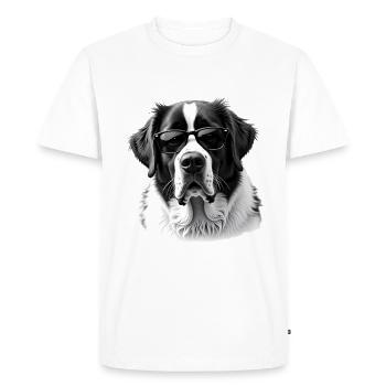 St. Bernard Sunglasses Animal Motif St. Bernard - Men's Premium Organic T-Shirt - white - Front - Nico (187cm)