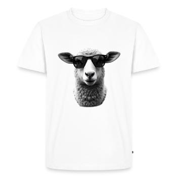 Sheep with Sunglasses Animal Motif Shepherd Sheep - Men's Premium Organic T-Shirt - white - Front - Nico (187cm)