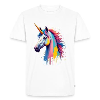 Licorne Coloré Art Oeuvre Motif Animal Licorne - T-shirt Premium bio Homme - blanc - Devant - Nico (187cm)