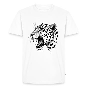 Leopard Black White Outfit Animal Motif Art - Men's Premium Organic T-Shirt - white - Front - Nico (187cm)