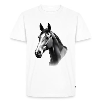 Horse Black White Outfit Animal Motif Art Horses - Men's Premium Organic T-Shirt - white - Front - Nico (187cm)