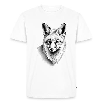 Loup Noir Blanc Tenue Motif Animal Art Loup - T-shirt Premium bio Homme - blanc - Devant - Nico (187cm)