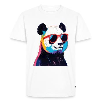 Oeuvre d’art Panda Pop Art Panda - T-shirt Premium bio Homme - blanc - Devant - Nico (187cm)