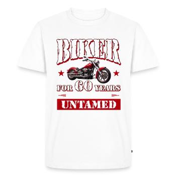 60 Birthday 1965 Motorcyclist Motorcycle - Men's Premium Organic T-Shirt - white - Front - Nico (187cm)