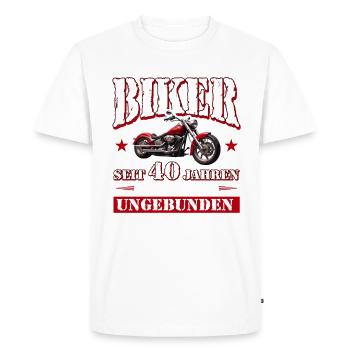 40 Anniversaire 1985 Moto Moto - T-shirt Premium bio Homme - blanc - Devant - Nico (187cm)