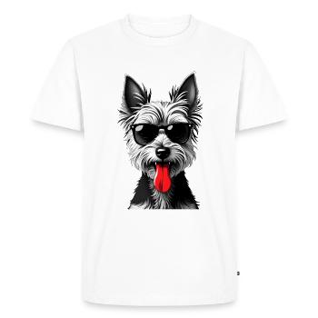 Yorkshire Terrier Dog Animal Motif Funny Dogs - Men's Premium Organic T-Shirt - white - Front - Nico (187cm)