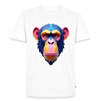 Chimpanzee Polygon Monkey Animal Motif Art Monkey - Men's Premium Organic T-Shirt - white - Front - Nico (187cm)