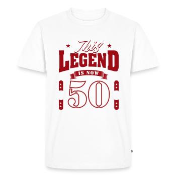 50th Birthday 1975 Legend 50 Years - Men's Premium Organic T-Shirt - white - Front - Nico (187cm)