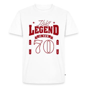 70e anniversaire 1955 Légende 70 ans - T-shirt Premium bio Homme - blanc - Devant - Nico (187cm)