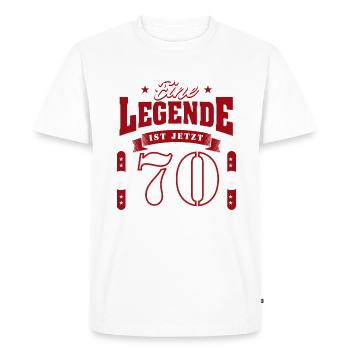70e anniversaire 1955 Légende 70 ans - T-shirt Premium bio Homme - blanc - Devant - Nico (187cm)