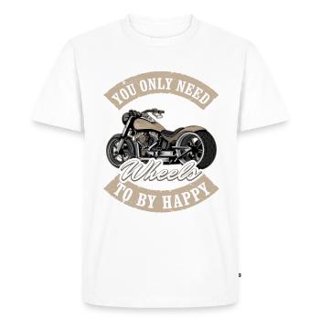 Moto Vous n’avez besoin que de deux roues - T-shirt Premium bio Homme - blanc - Devant - Nico (187cm)