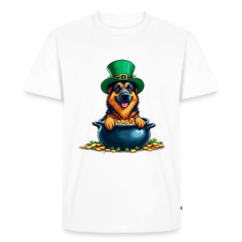 Berger allemand Tenue de la Saint-Patrick Chiens - T-shirt Premium bio Homme - blanc - Devant - Nico (187cm)