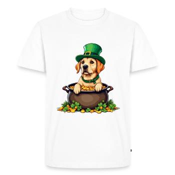 Golden Retriever St. Patrick's Day Outfit Dogs - Men's Premium Organic T-Shirt - white - Front - Nico (187cm)