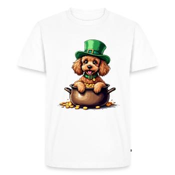 Poodle St. Patrick's Day Outfit Dogs - Men's Premium Organic T-Shirt - white - Front - Nico (187cm)