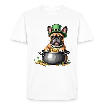 Bouledogue français Tenue de la Saint-Patrick - T-shirt Premium bio Homme - blanc - Devant - Nico (187cm)