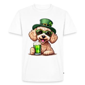 Poodle St. Patrick's Day Beer Outfit Dogs - Men's Premium Organic T-Shirt - white - Front - Nico (187cm)
